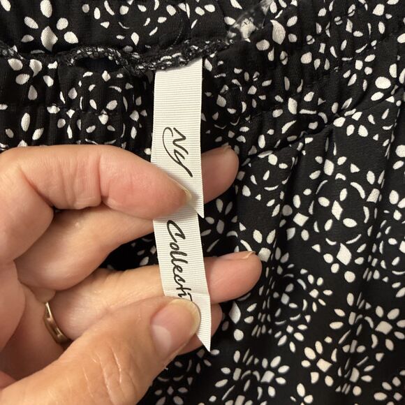 Ny Collection Womens XL Knit Wide Leg Pull On Pants Black Abstract Print - Picture 9 of 11